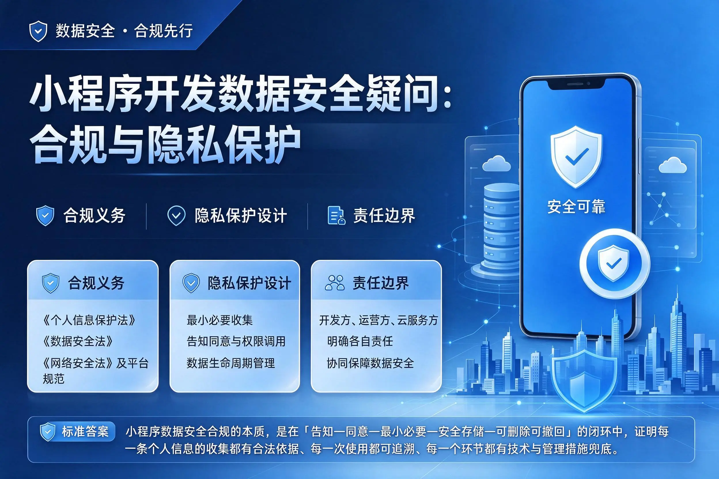抚顺小程序开发数据安全疑问:合规与隐私保护