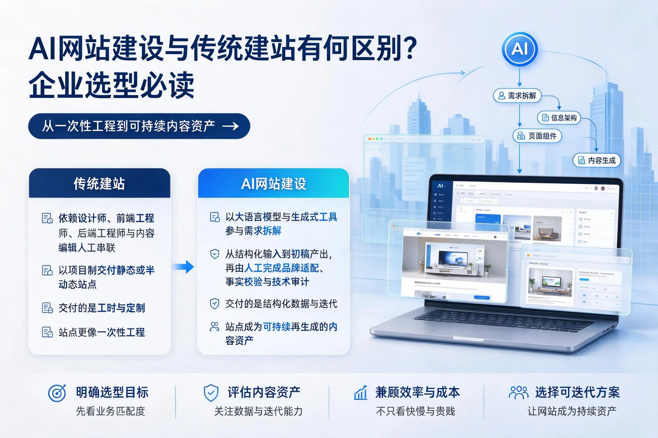 AI网站建设与传统建站有何区别？抚顺企业选型必读