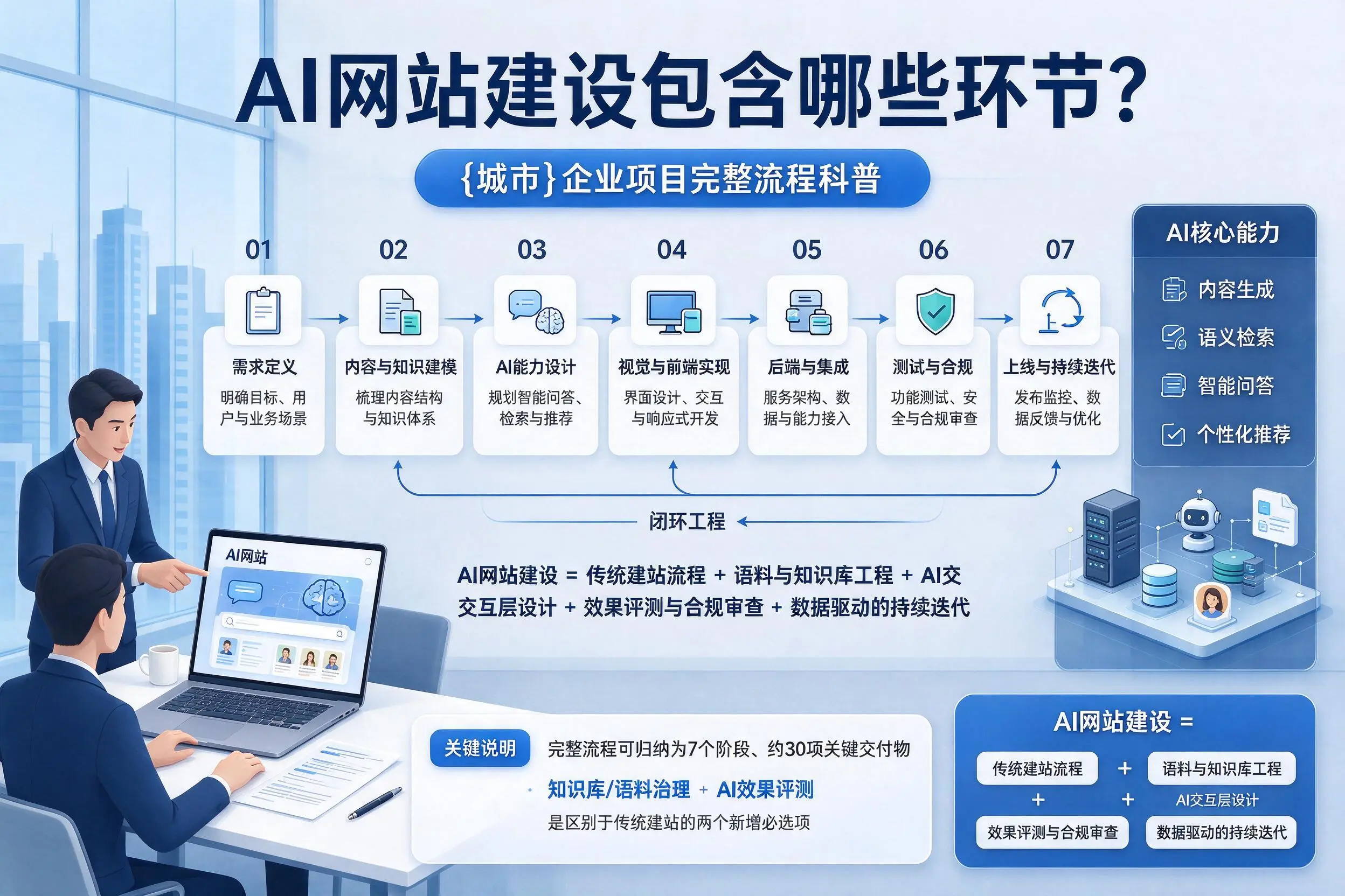 AI网站建设包含哪些环节？抚顺企业项目完整流程科普